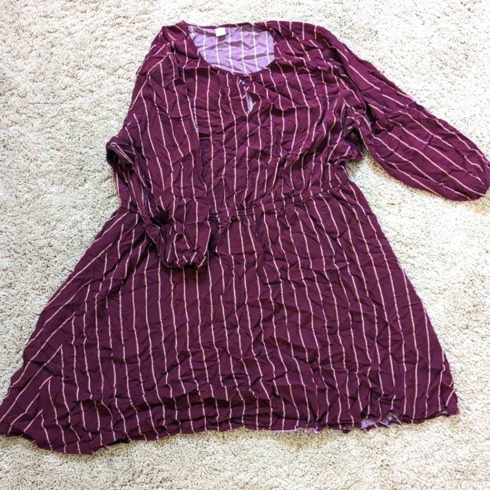 Old Navy Burgundy Striped Dress, size XXL